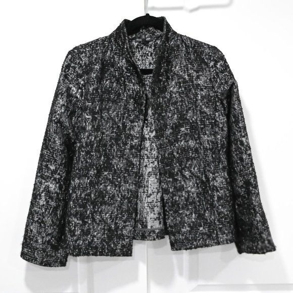 Eileen Fisher Petite Small Metallic Jacquard Blazer Jacket | Size Petite Small - Picture 3 of 15